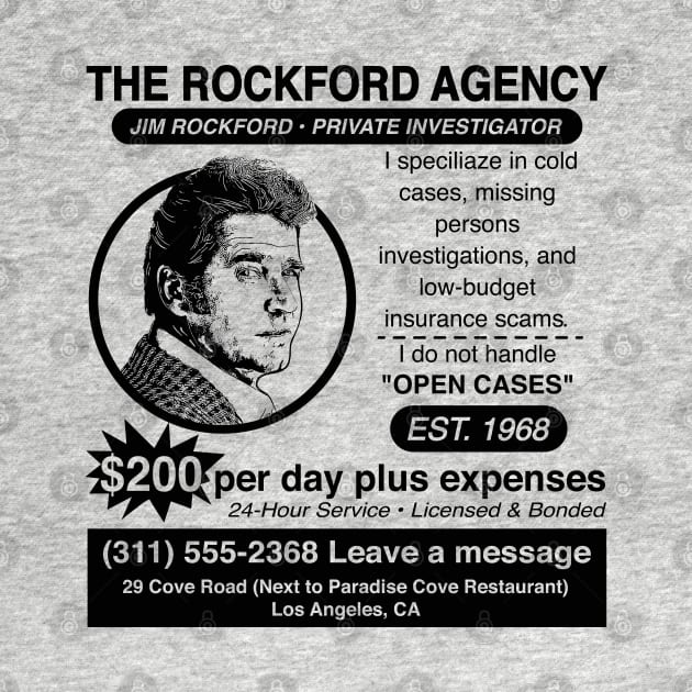 Jim Rockford Newspaper Ad by Alema Art